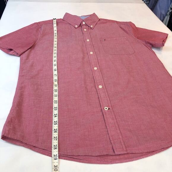Mens Tommy Hilfiger Red Short Sleeve Short - Picture 13 of 16
